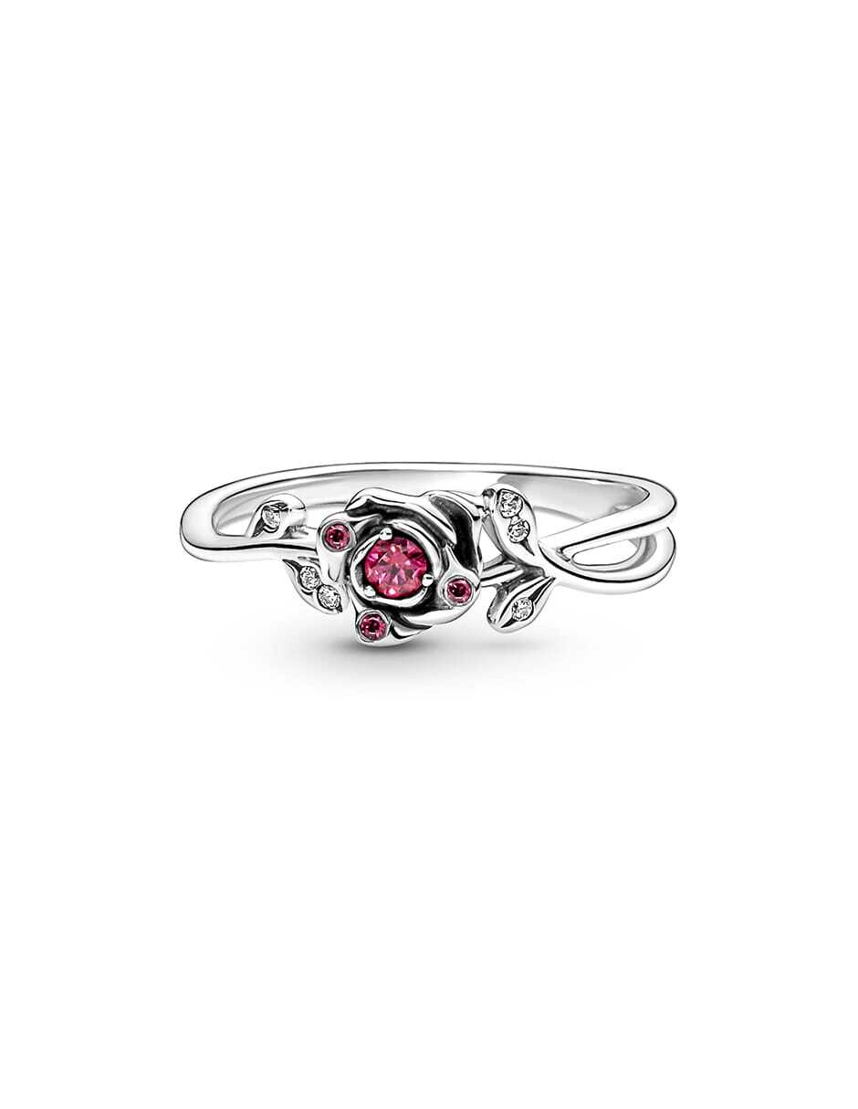 Anillo de flor Disney X de plata zirconia cúbica pulido 4