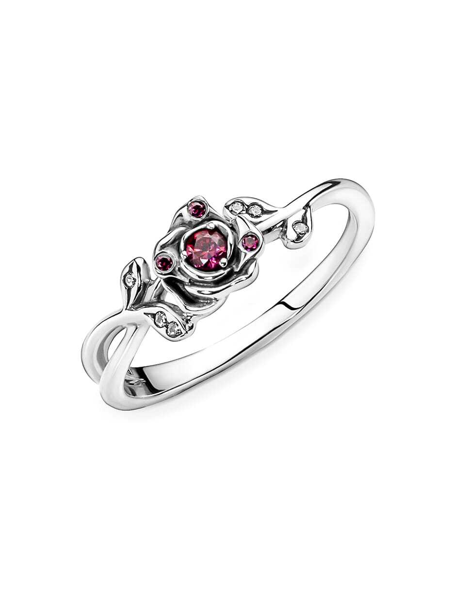Anillo de flor Disney X de plata zirconia cúbica pulido 2