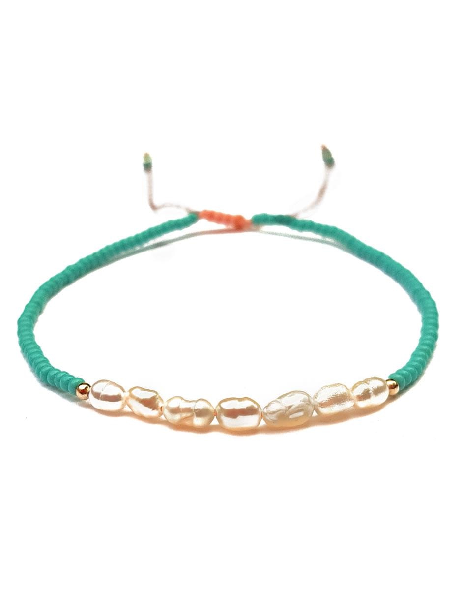 Pulsera con perla acabado liso