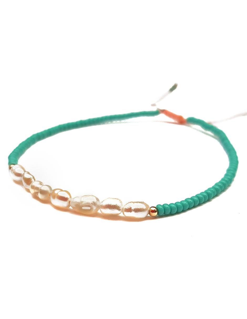 Pulsera con perla acabado liso 4