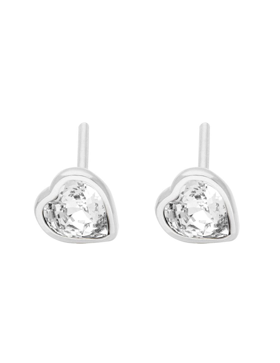 Broqueles de corazón con acabado brillante cristal Broqueles de corazón con acabado brillante cristal