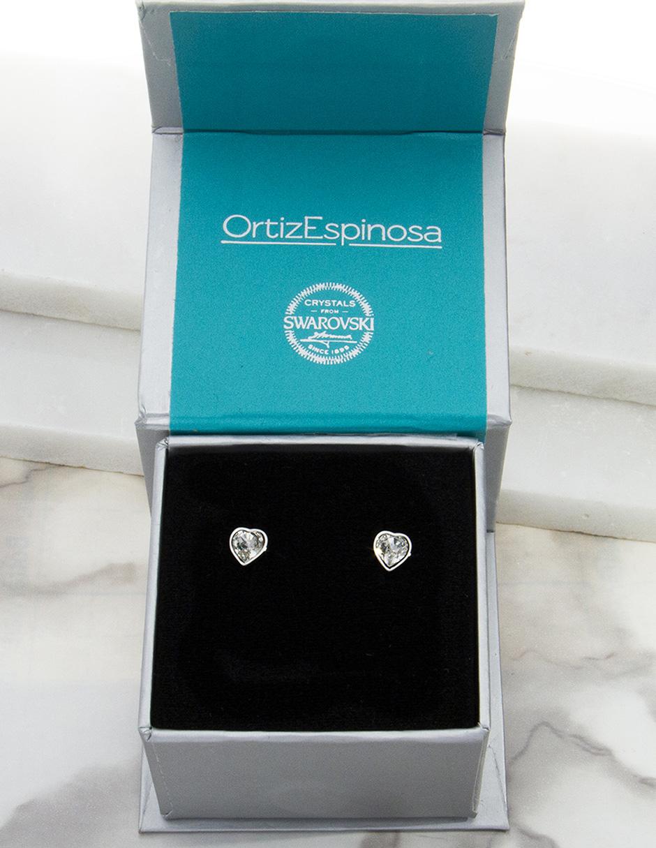 Broqueles de corazón con acabado brillante cristal 6