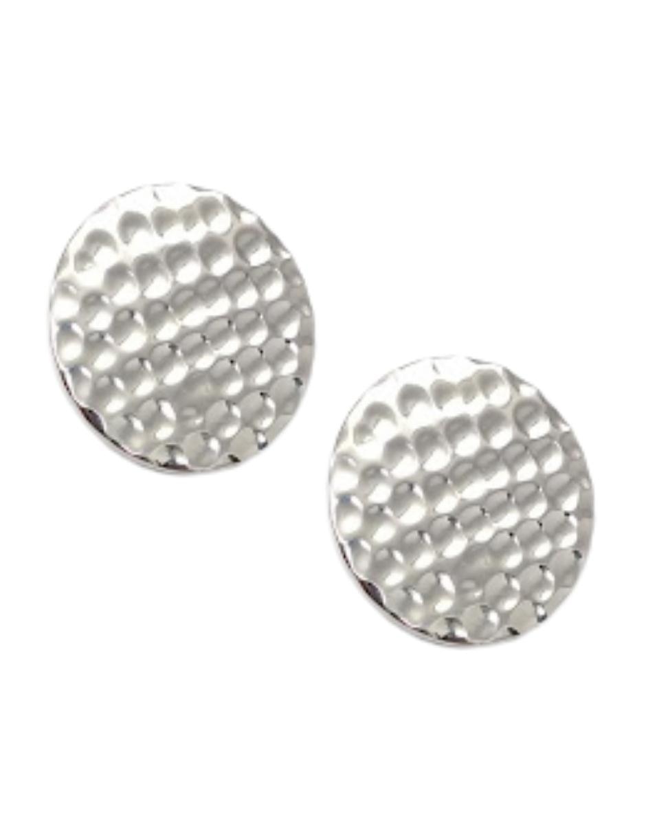 Broqueles redondos de plata con acabado brillante 2