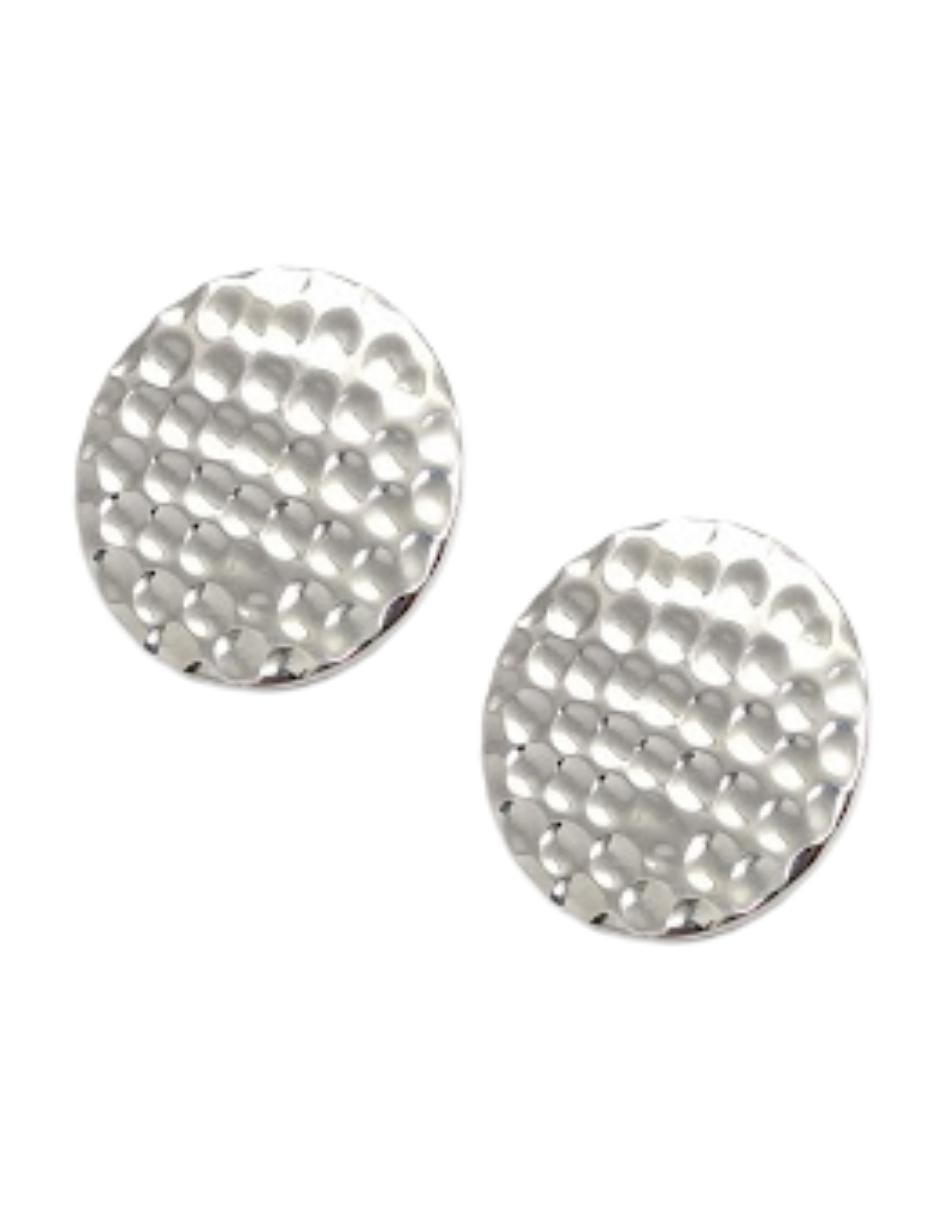 Broqueles redondos de plata con acabado brillante 3