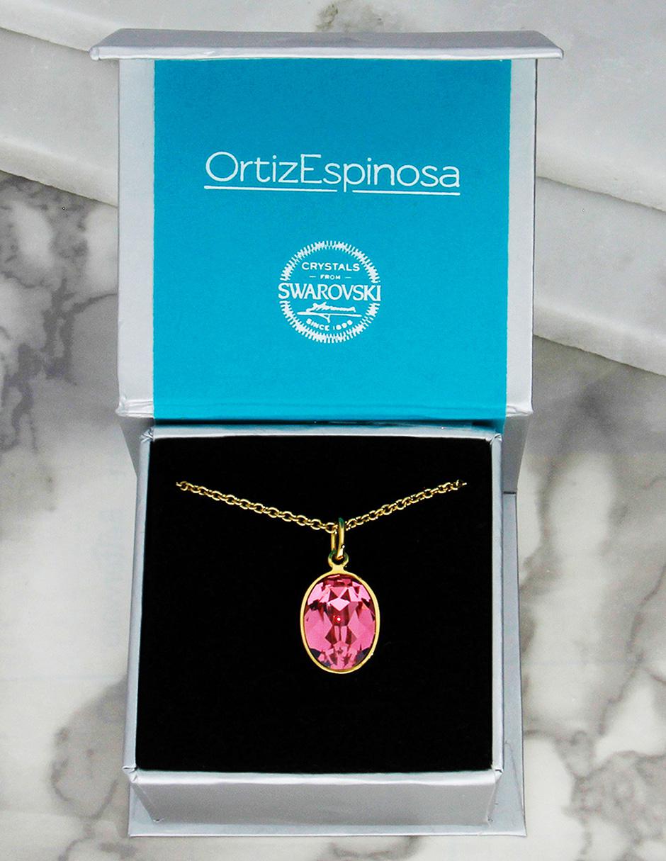 Colgante y dije ovalado Ortiz Espinosa cristal