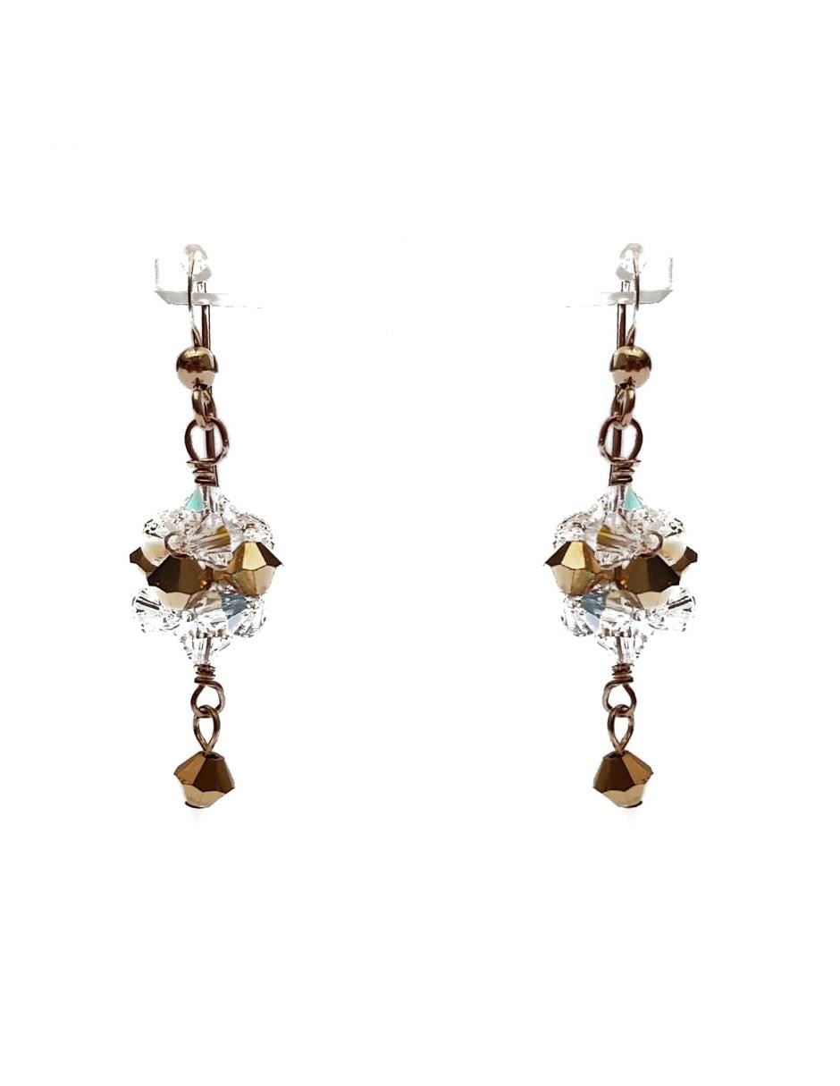 Aretes de bola de oro laminado con acabado brillante