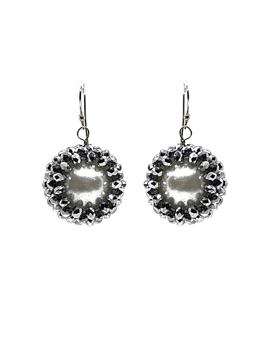 Aretes de plata con acabado brillante cristal Aretes de plata con acabado brillante cristal