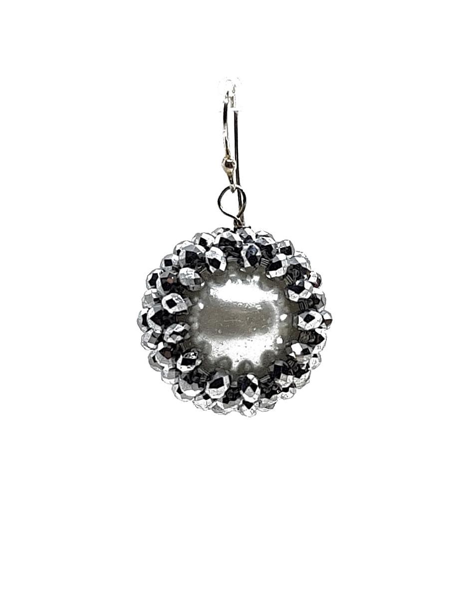 Aretes de plata con acabado brillante cristal 2