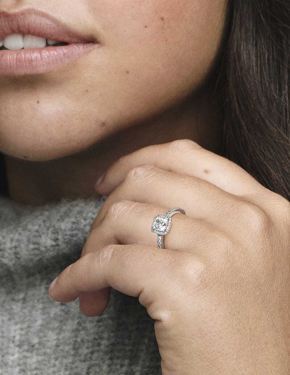 Anillo cuadrada Timeless P 925 de plata zirconia cúbica pulido 4