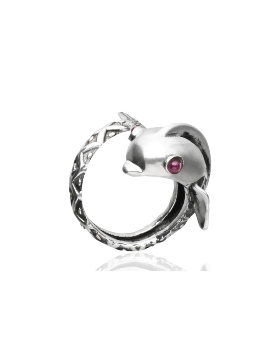 Anillo de pez México Salvaje P 925 rubí brillante Anillo de pez México Salvaje P 925 rubí brillante