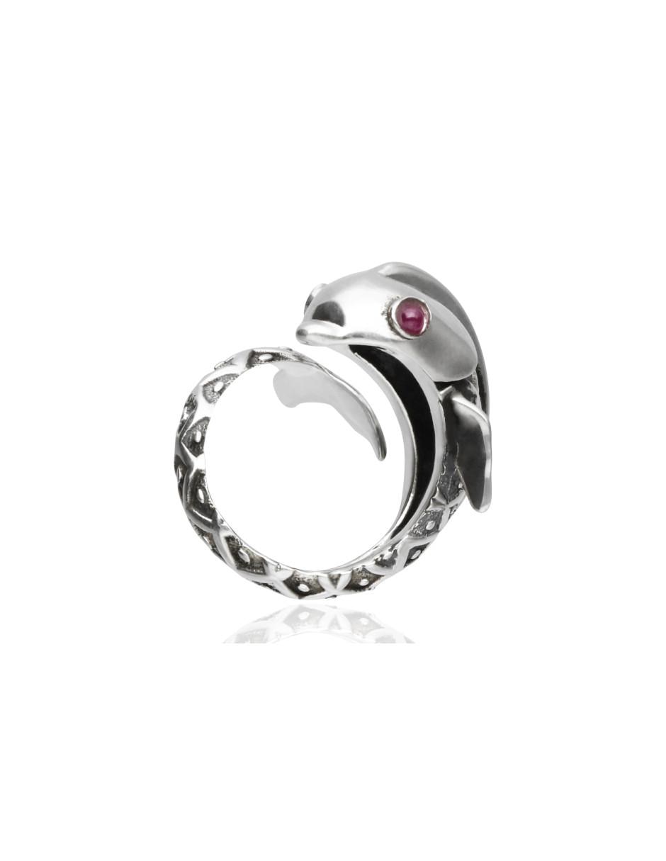 Anillo de pez México Salvaje P 925 rubí brillante 3