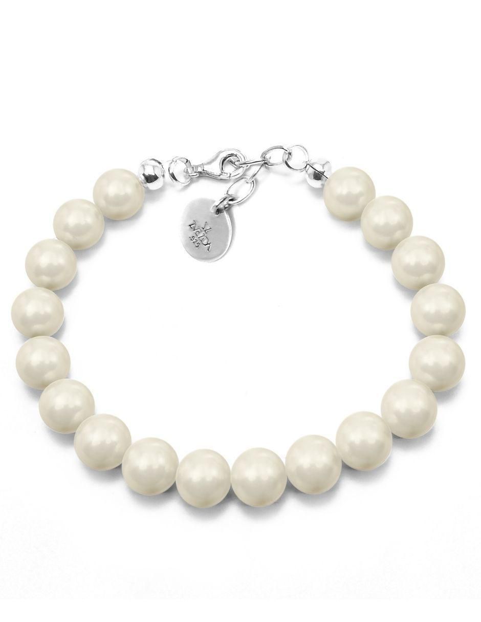 Pulsera de plata con perla acabado liso 1