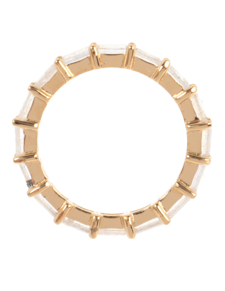Anillo redondo de plata P 925 labradorita con acabado baño de oro