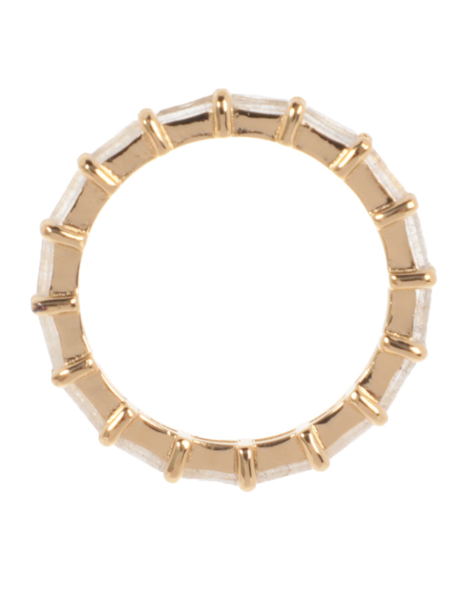 Anillo redondo de plata P 925 labradorita baño de oro 2