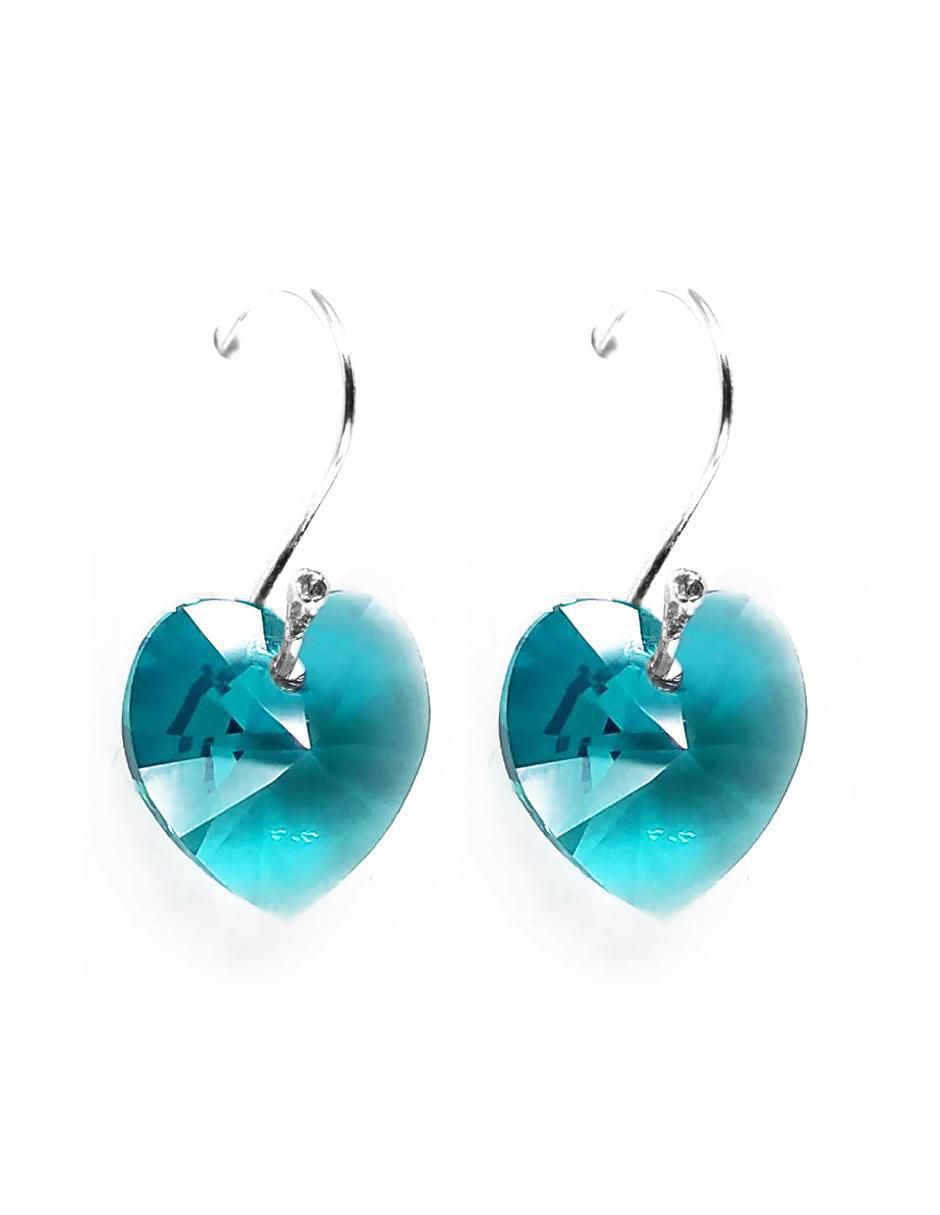 Aretes de plata con acabado brillante cristal Aretes de plata con acabado brillante cristal