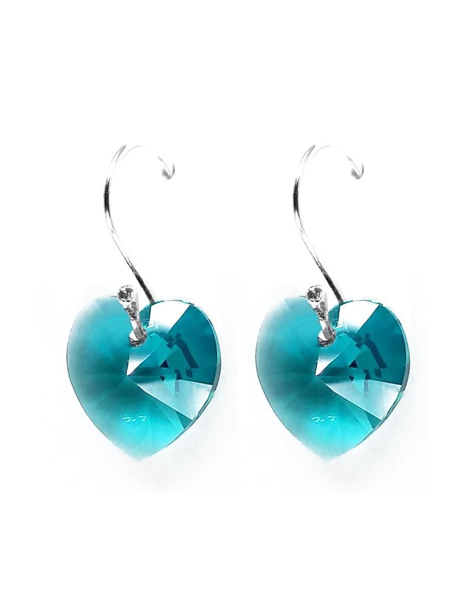 Aretes de plata con acabado brillante cristal 3