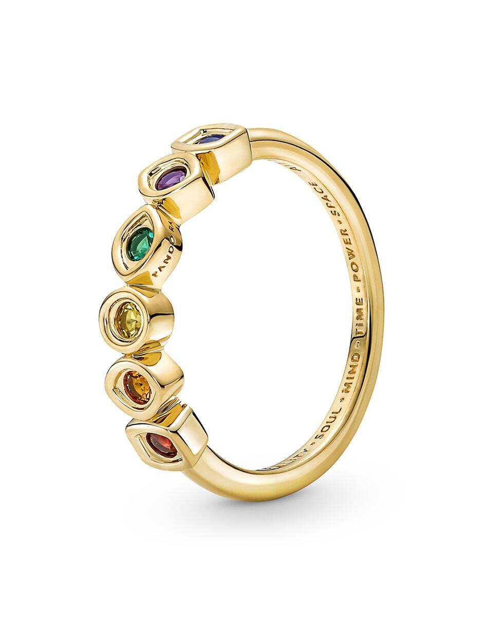 Anillo de corona Marvel X de plata P 925 cristal con acabado baño de oro