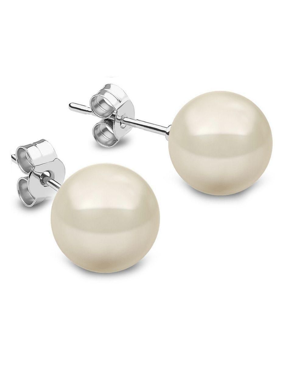 Broqueles de plata con acabado brillante perla Broqueles de plata con acabado brillante perla