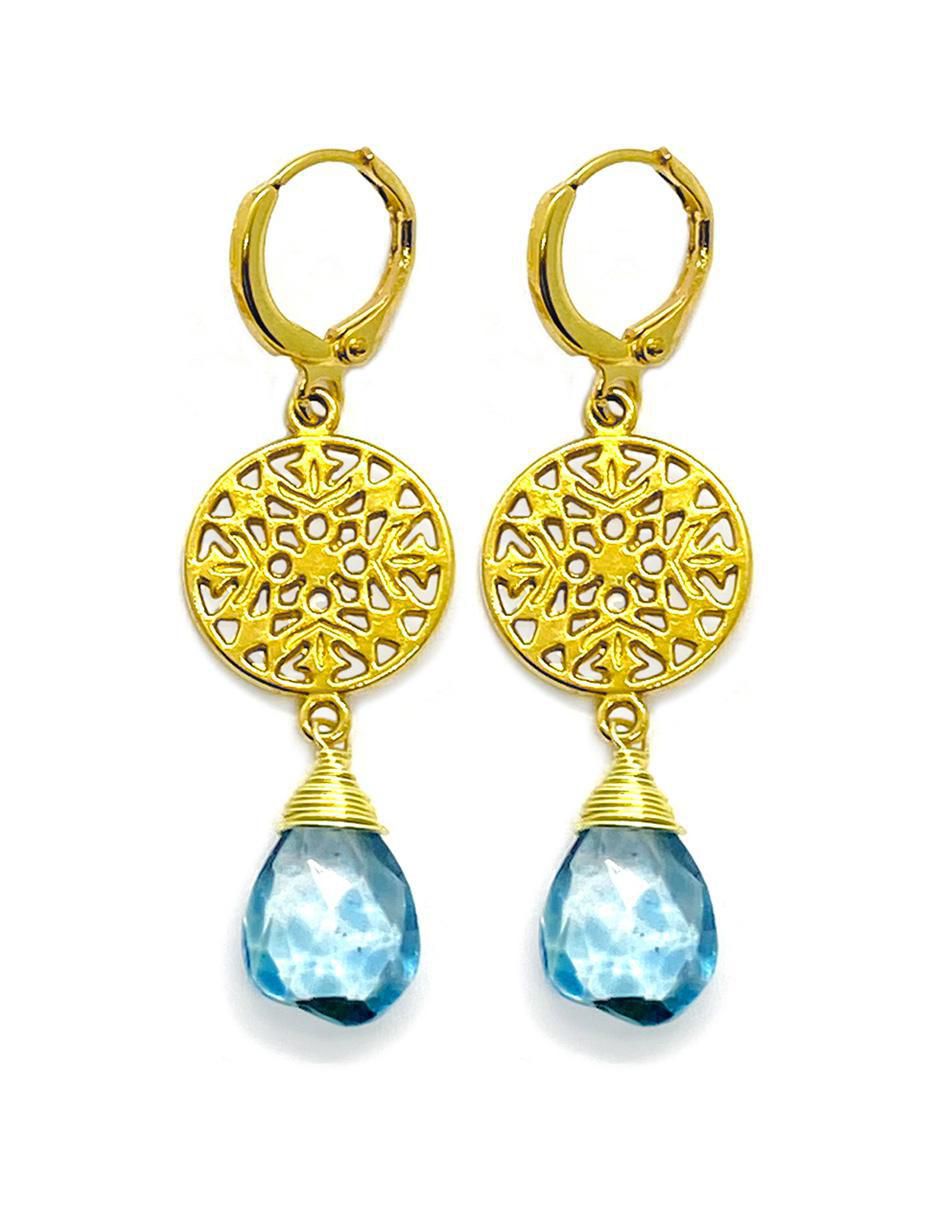 Aretes de gota con acabado brillante topacio Aretes de gota con acabado brillante topacio
