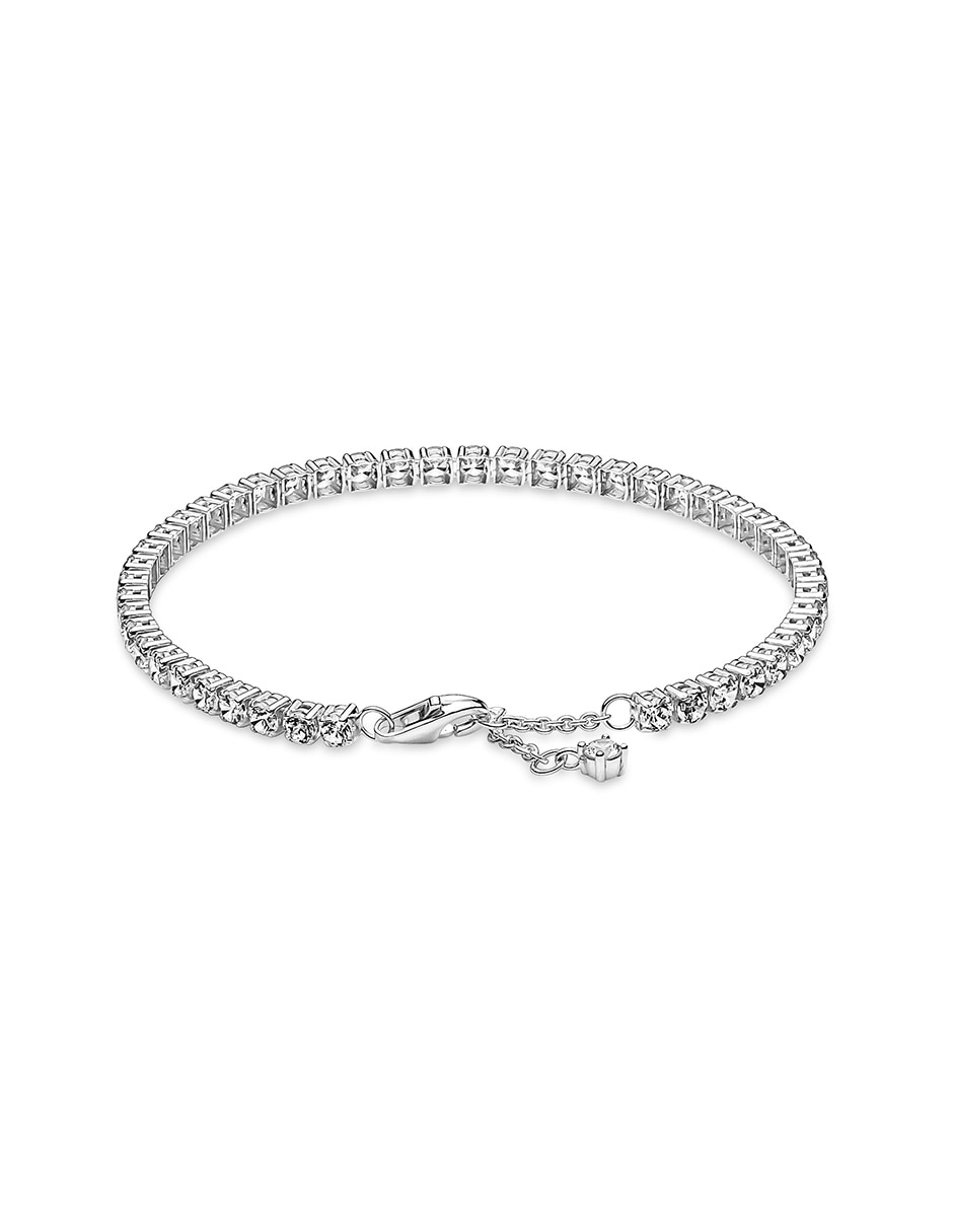 Brazalete de plata con zirconia cúbica P 925 acabado pulido 2