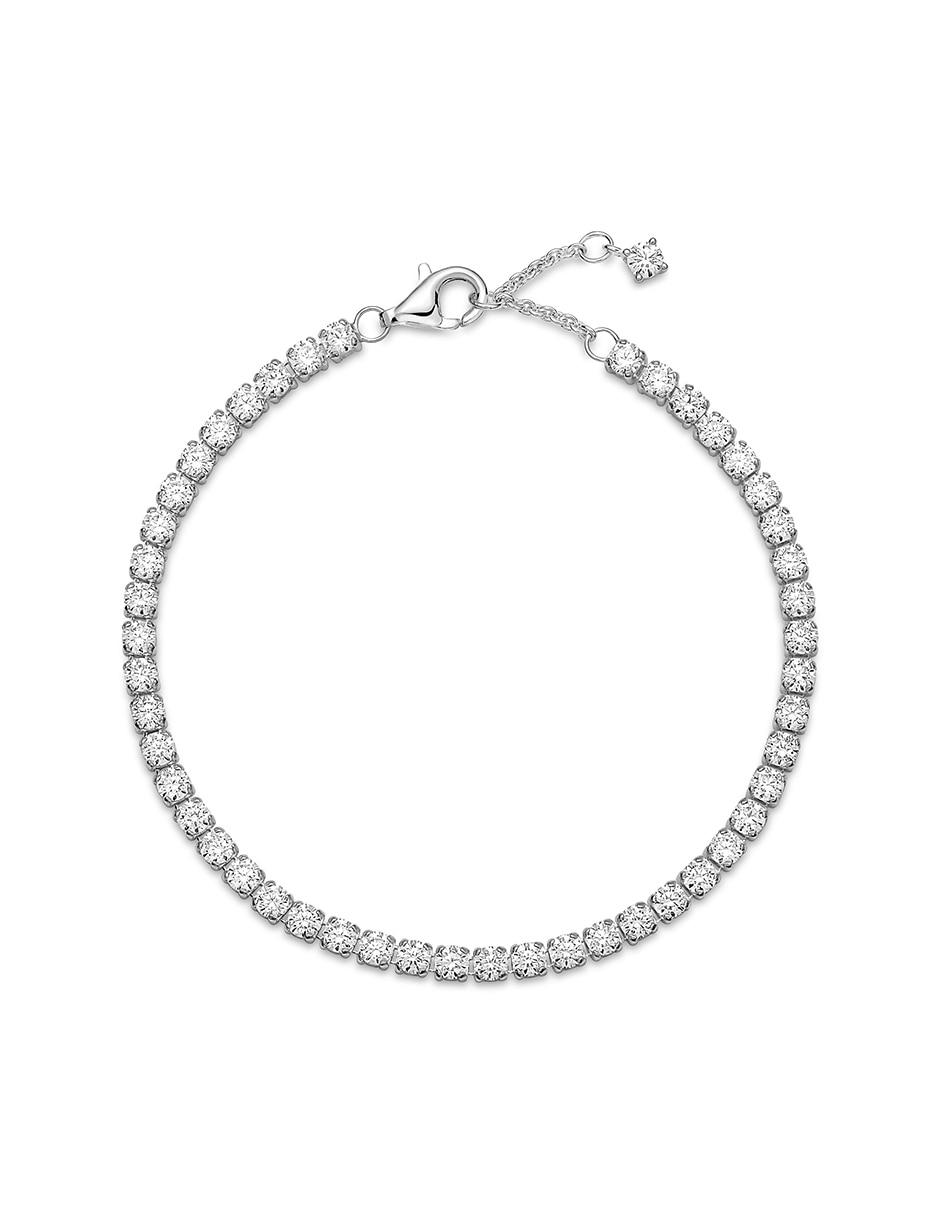 Brazalete de plata con zirconia cúbica P 925 acabado pulido 3