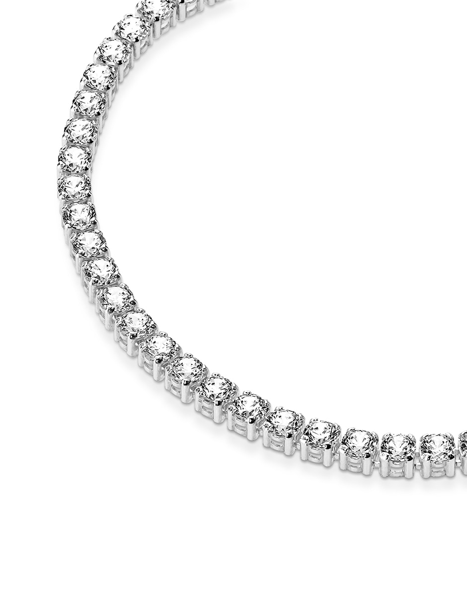 Brazalete de plata con zirconia cúbica P 925 acabado pulido 4