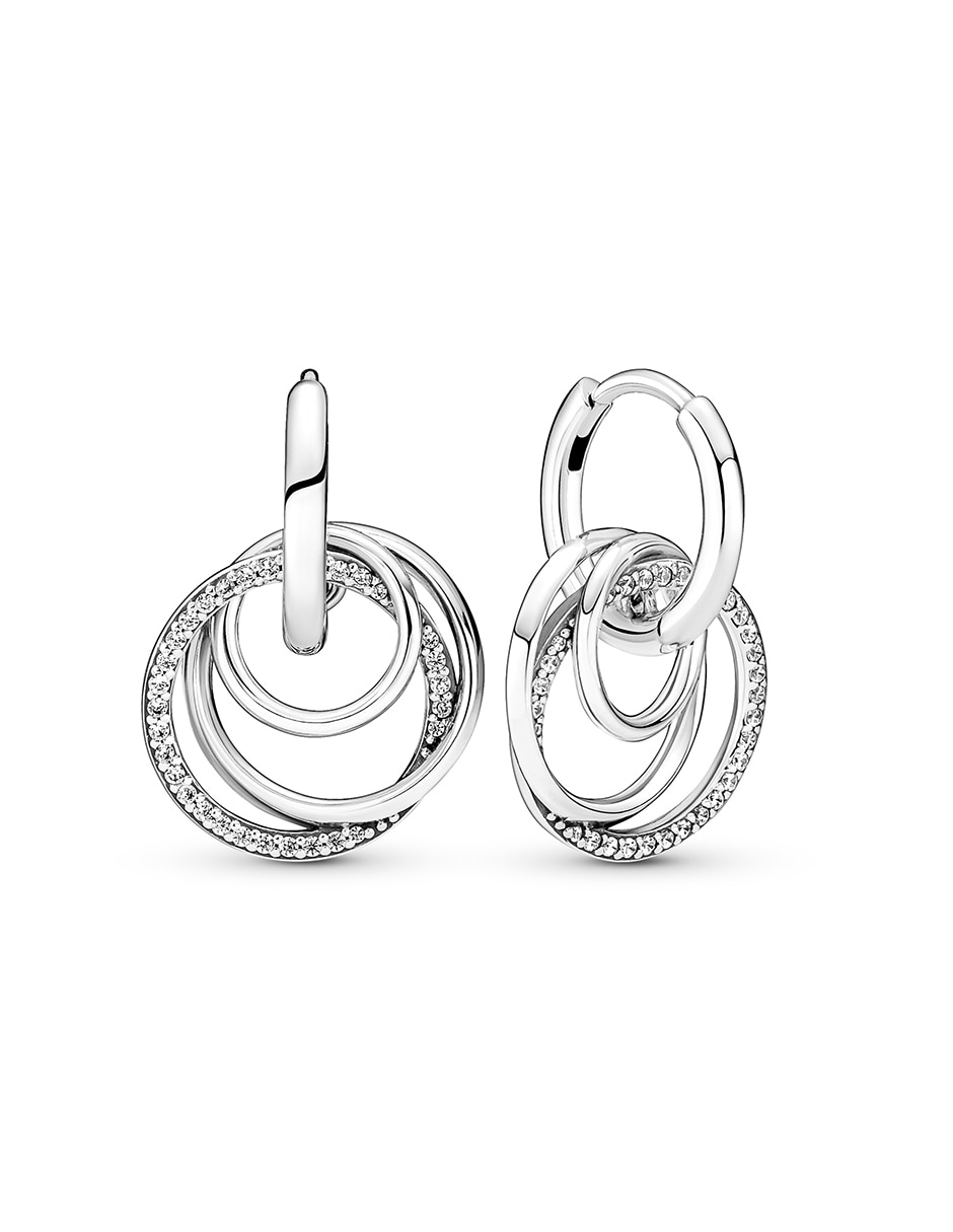 Aretes de aro Moments de plata con acabado plateado Aretes de aro Moments de plata con acabado plateado