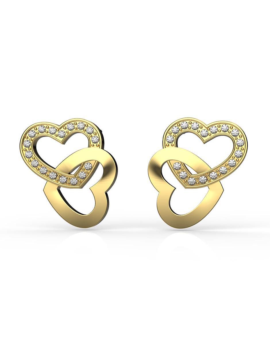 Broqueles de corazón con acabado brillante cristal