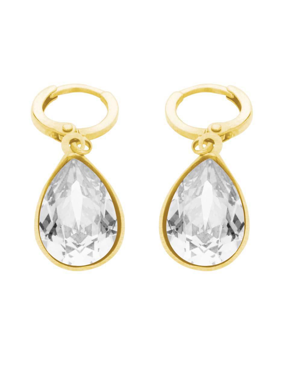 Arracadas de gota con acabado brillante cristal