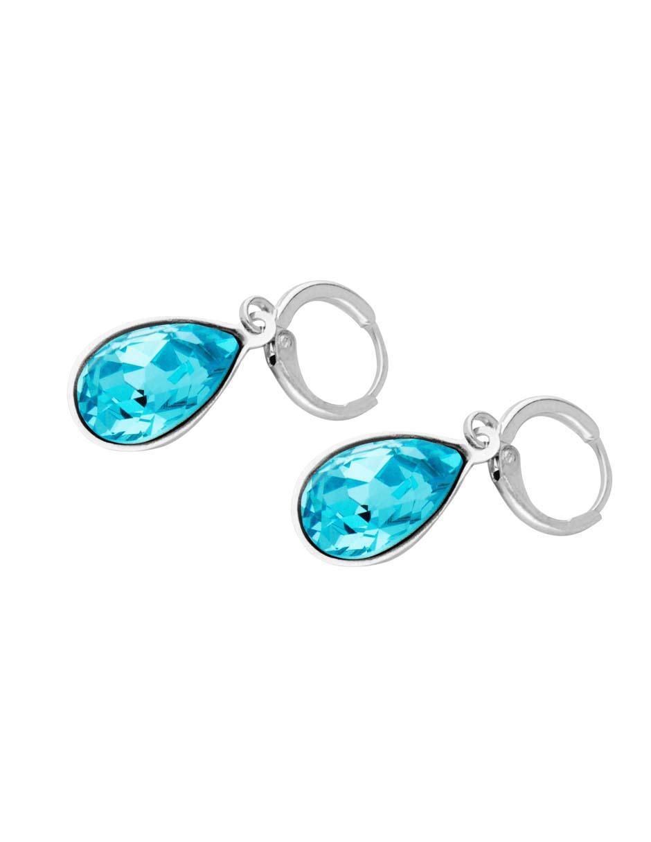 Arracadas de gota con acabado brillante cristal 2