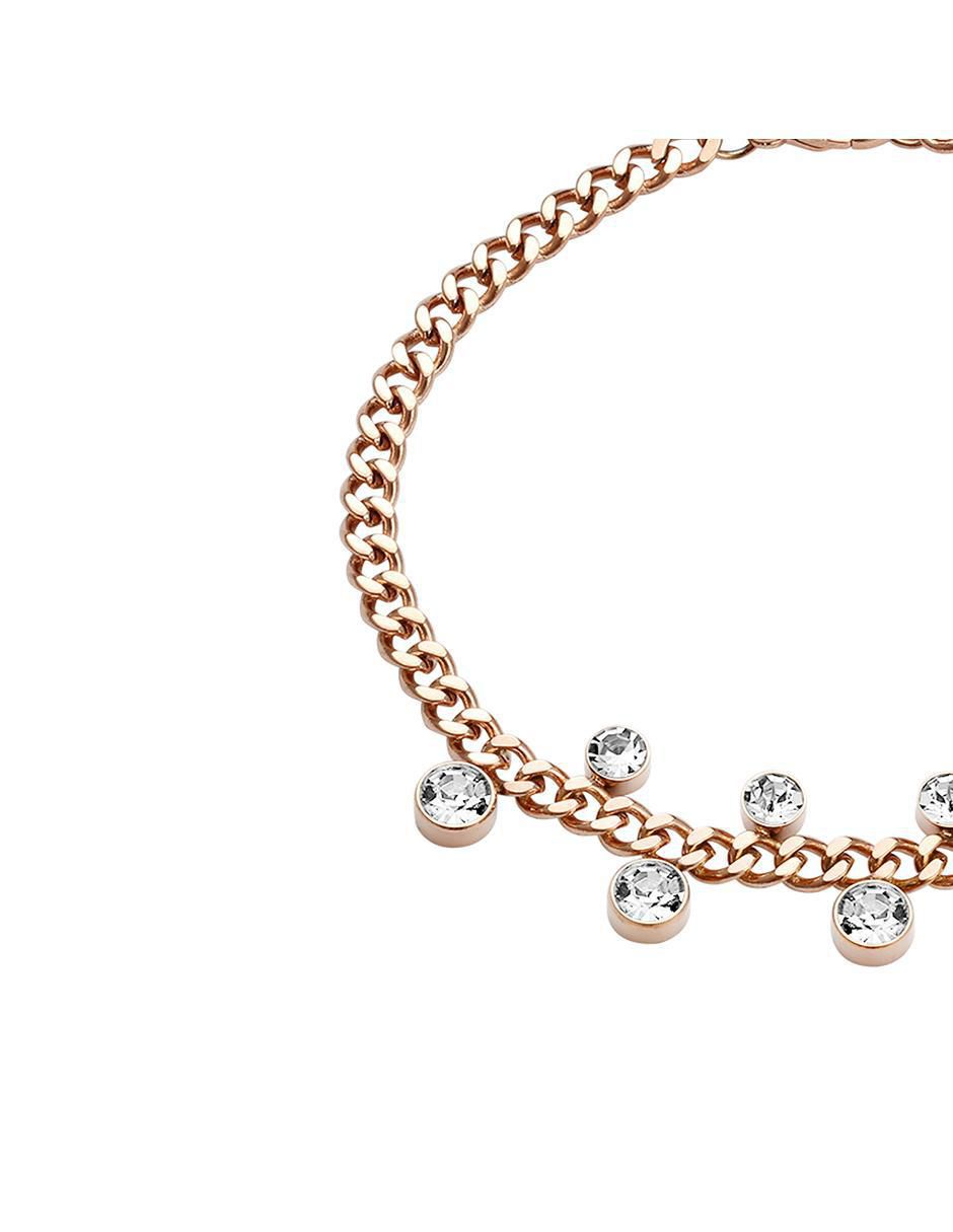 Pulsera de oro rosa acabado brillante 2