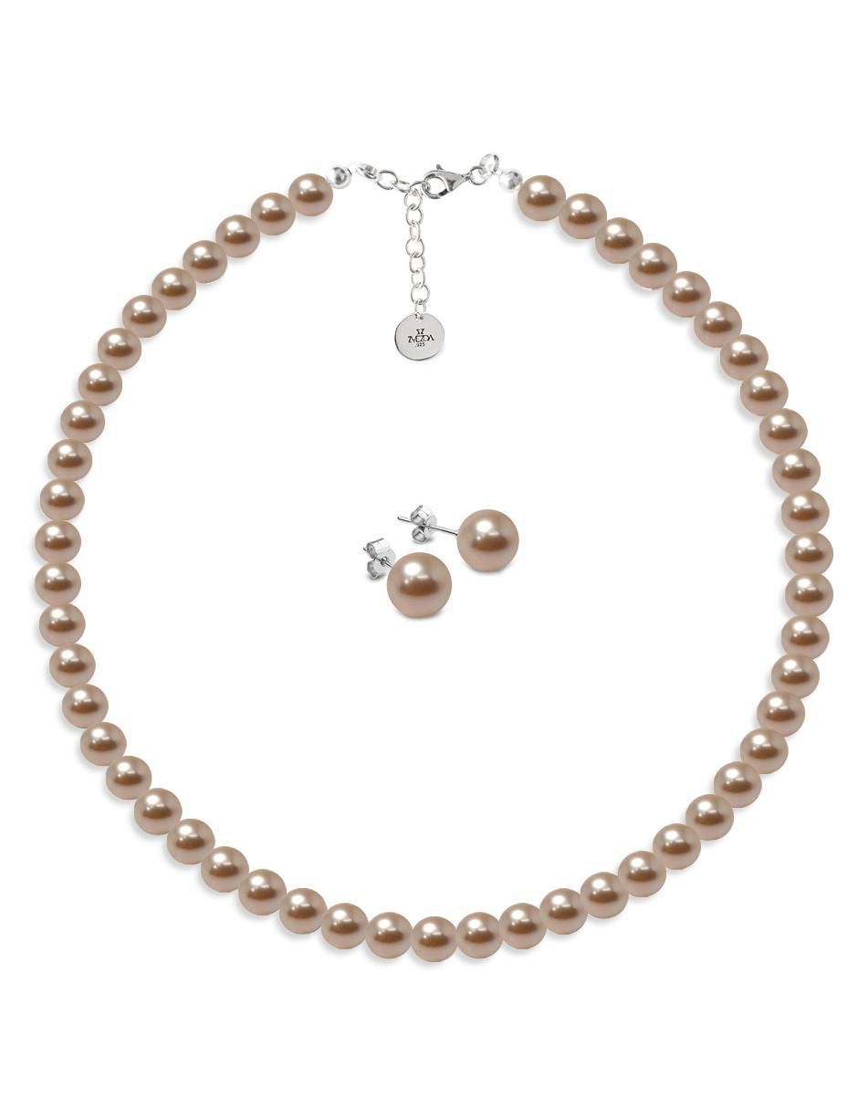 Aretes y collar redondo Pearls p 925 cristal Aretes y collar redondo Pearls p 925 cristal