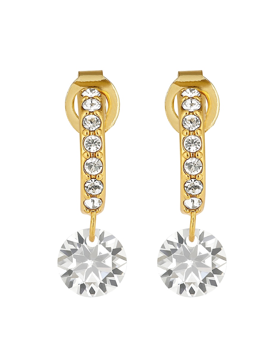 Arracadas Gold Collection con acabado brillante cristal Arracadas Gold Collection con acabado brillante cristal