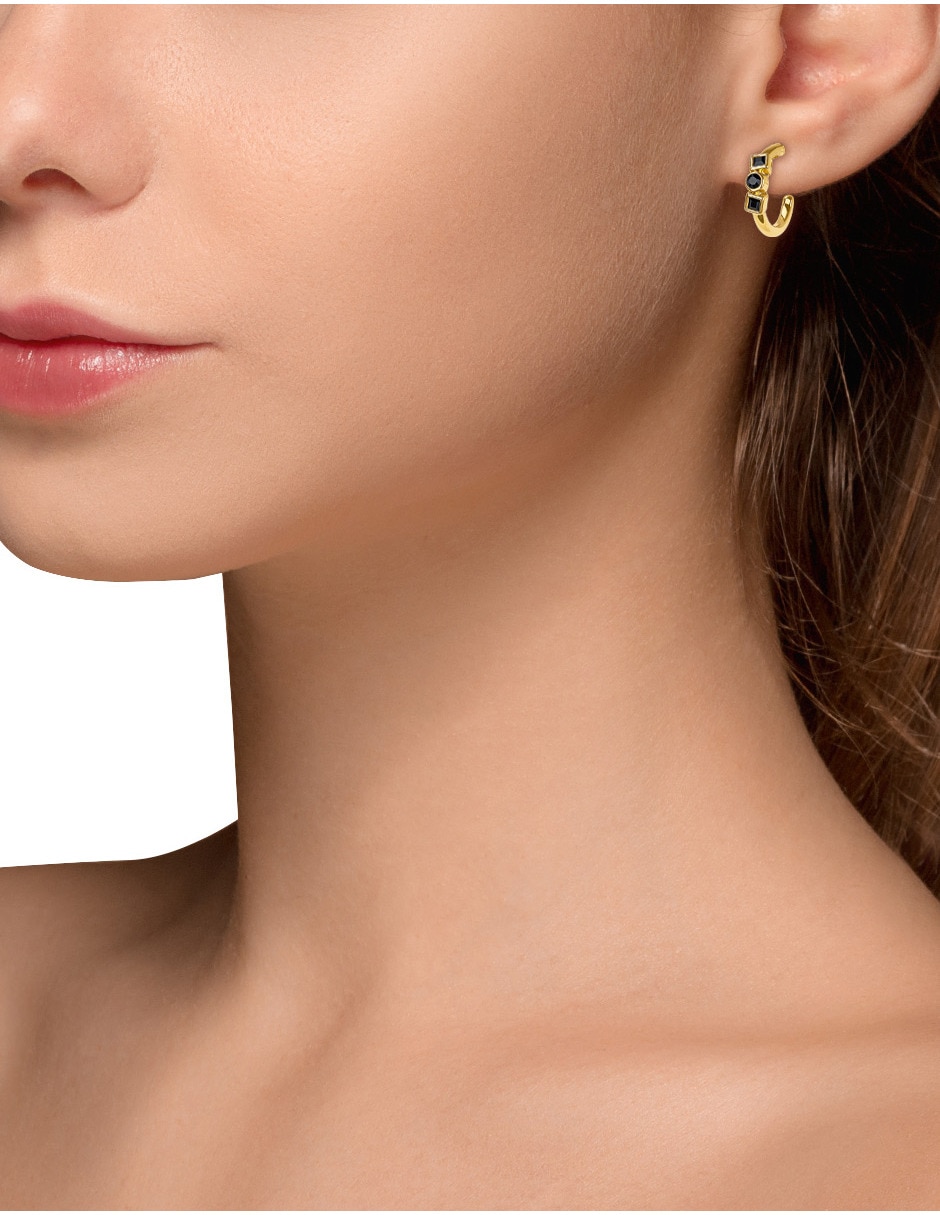 Arracadas Gold Collection con acabado brillante cristal 3