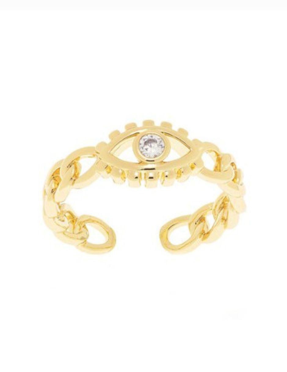 Anillo con gema zirconia baño de rodio 3