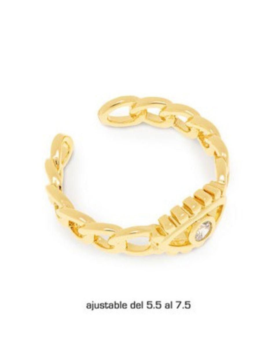 Anillo con gema zirconia baño de rodio 2