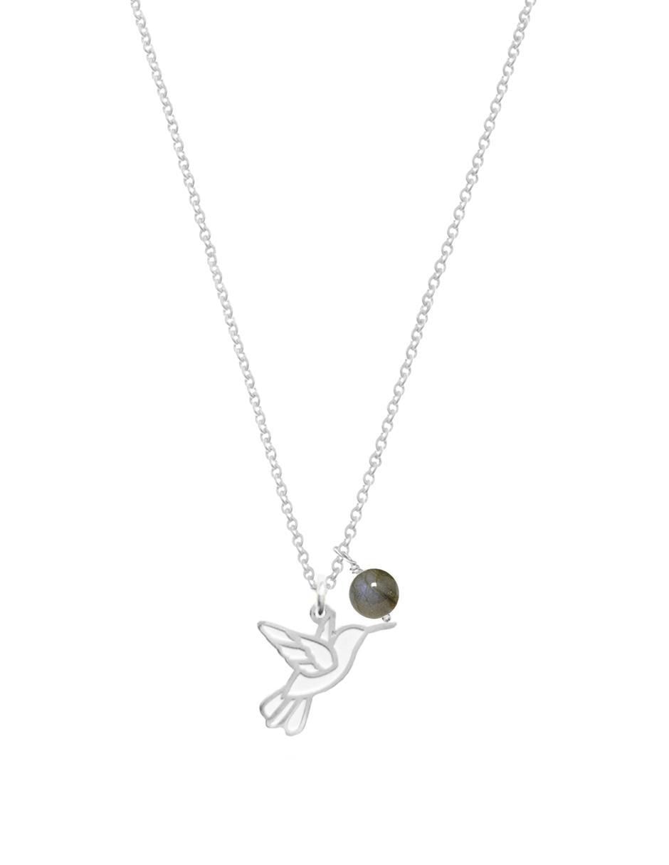 Collar de colibrí Suerte de plata P 925