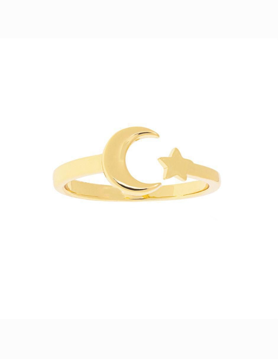 Anillo de luna zirconia baño de oro Anillo de luna zirconia baño de oro