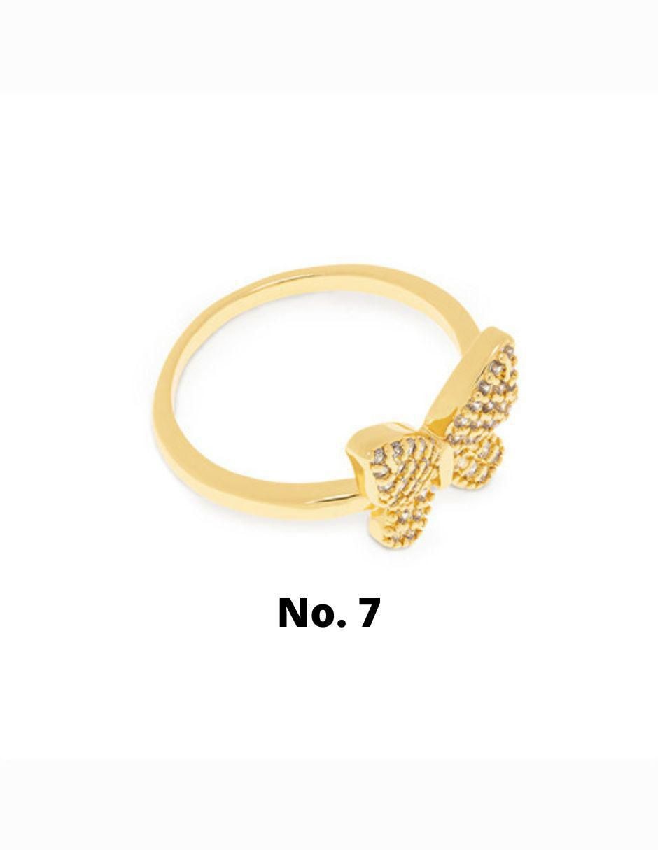 Anillo de mariposa zirconia baño de rodio 2