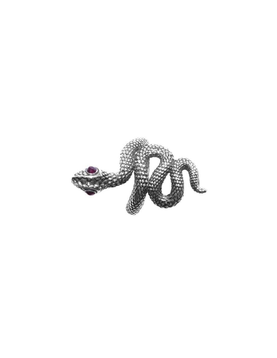 Anillo con gema de serpiente México Salvaje P 925 de plata rubí brillante
