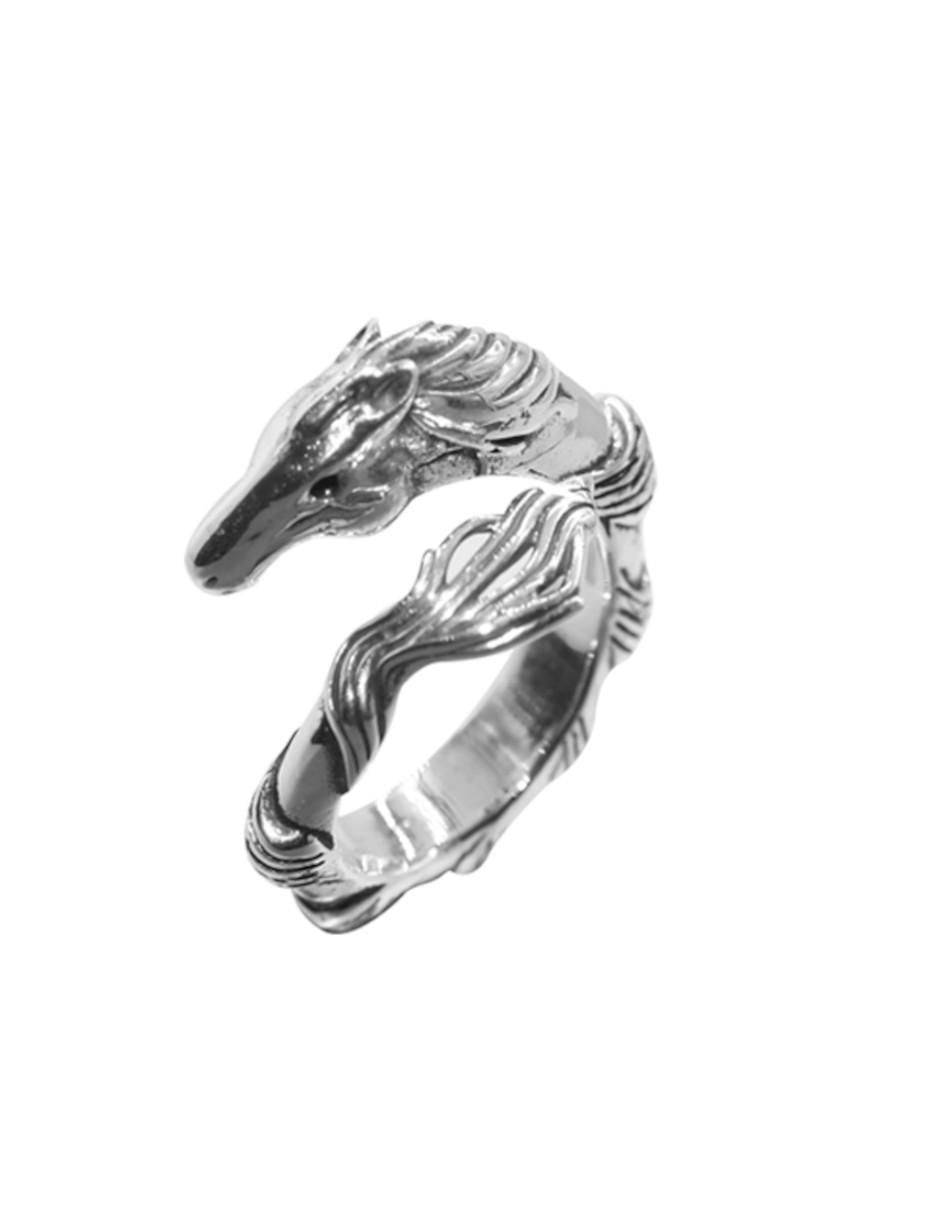 Anillo con gema de caballo México Salvaje P 925 de plata zirconia pulido 3