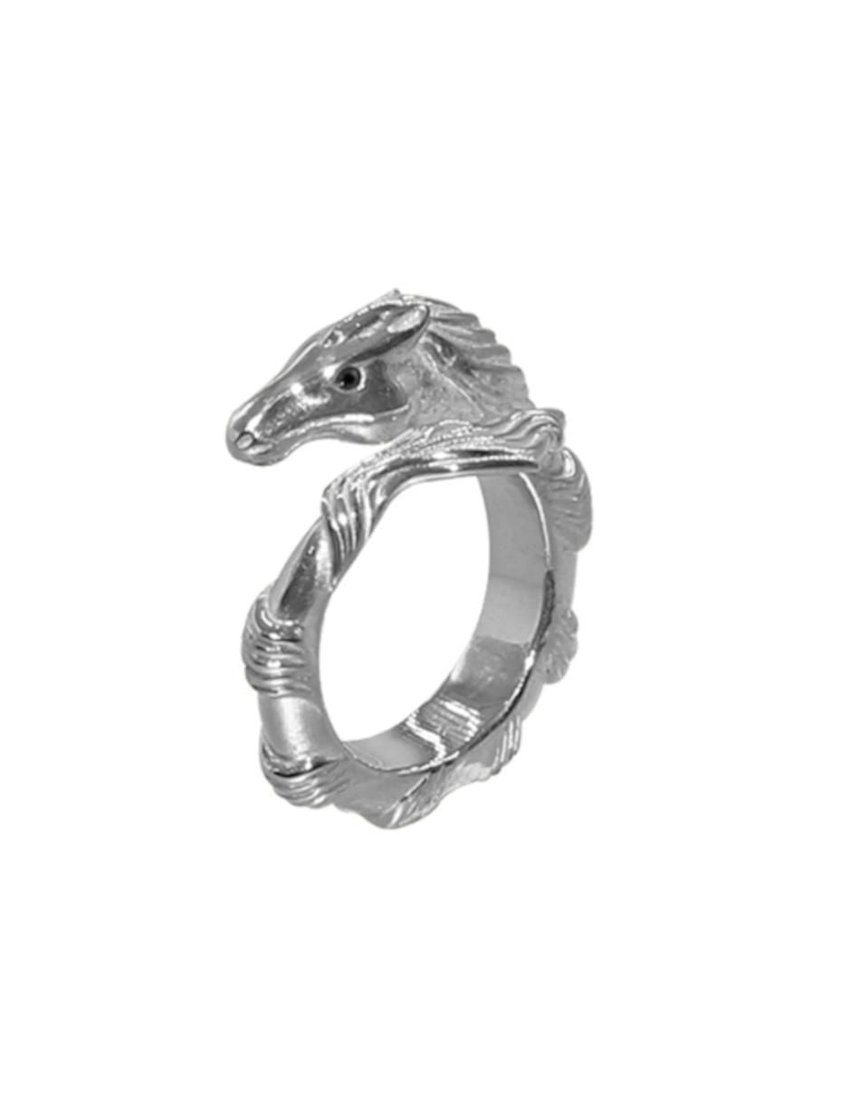 Anillo con gema de caballo México Salvaje P 925 de plata zirconia pulido 2