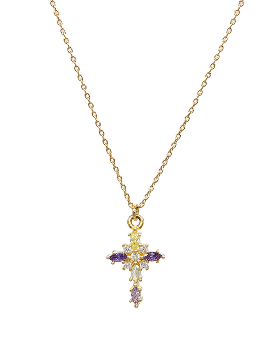 Colgante y dije de cruz artre de plata zirconia 2