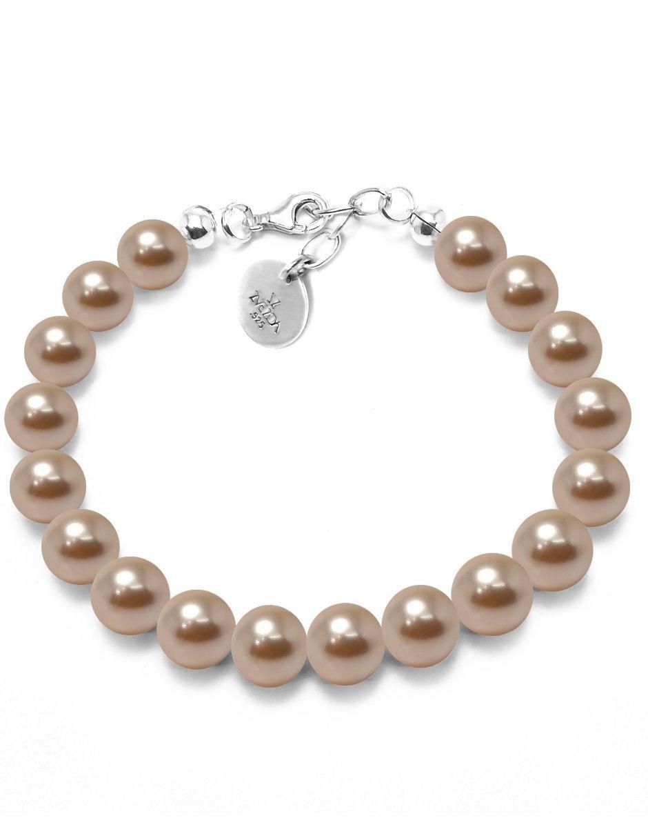Aretes, collar y pulsera redonda Pearls Zeus de plata p 925 cristal 5