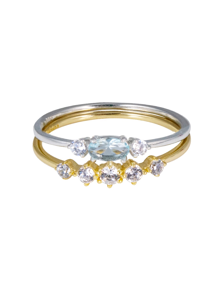 Set anillo P 925 de plata zirconia brillante
