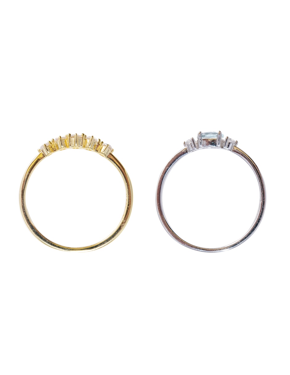 Set anillo P 925 de plata zirconia brillante