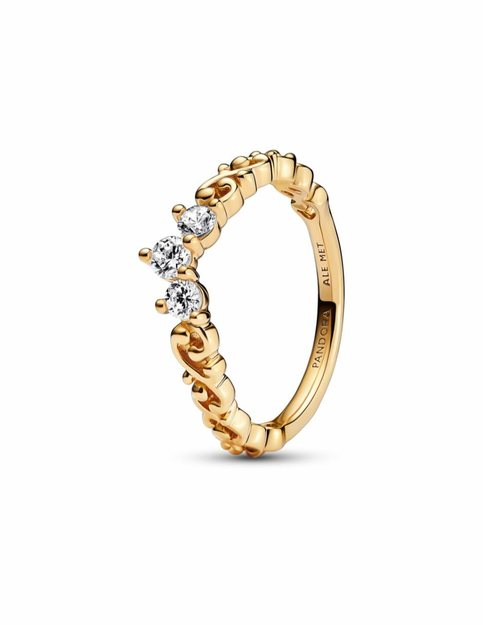Anillo Timeless de plata P 925 zirconia cúbica con acabado baño de oro