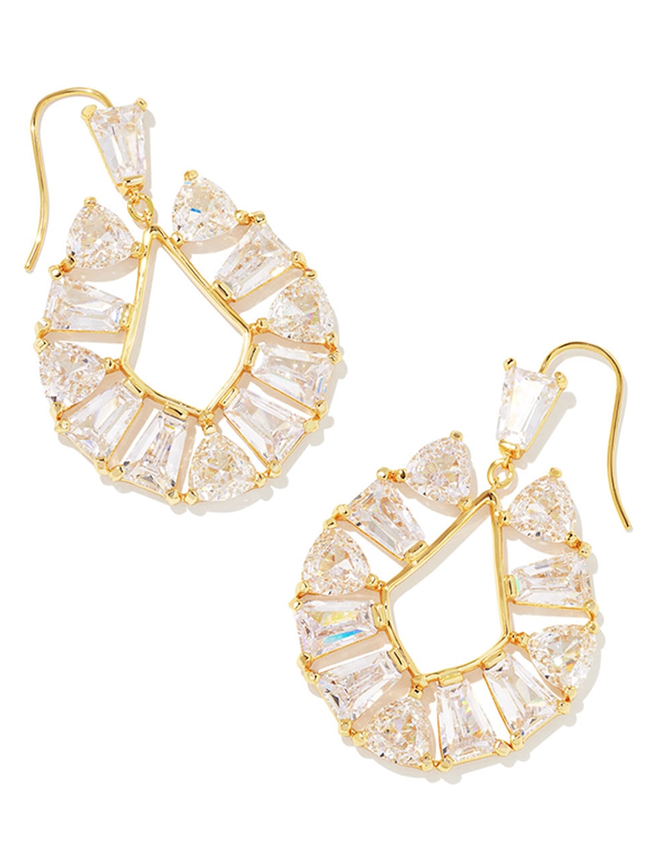 Aretes de gota 14 K con acabado brillante semipreciosas