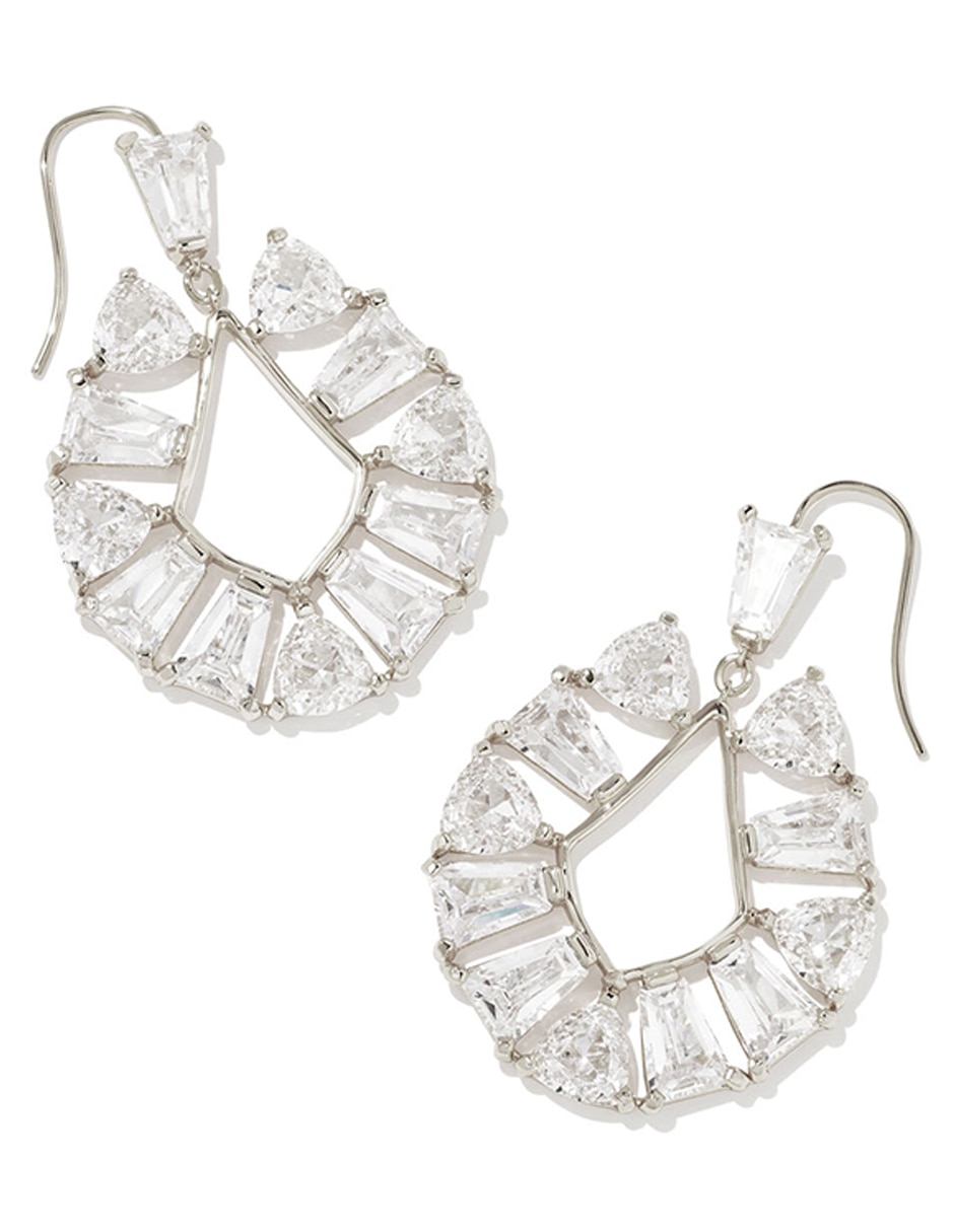 Aretes de gota con acabado brillante cristal