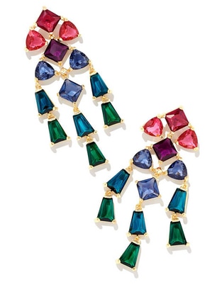 Aretes con acabado baño de oro cristal